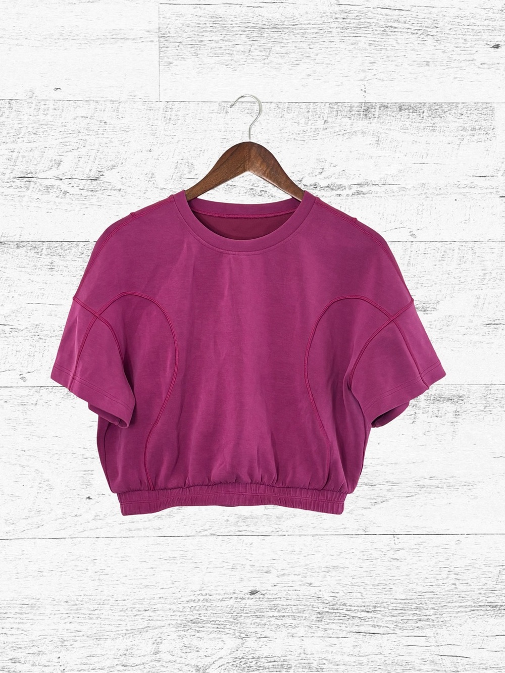 lululemon athletica Cropped Short-Sleeve Sweatshirt - Magenta